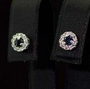 Срібні сережки 925 проби 2 г з в'єтнамськими Сапфірами та фіанітами 0,61 карат Срібні сережки 925 проби 2 г з в'єтнамськими Сапфірами та фіанітами 0,61 карат