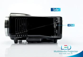 LED Multimedia Projector with HDMI, VGA, AV