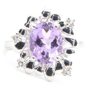 Серебряное кольцо 925 пробы 4,61 гр. с марокканским аметистом и топазами 2,43 карат Серебряное кольцо 925 пробы 4,61 гр. с марокканским аметистом и топазами 2,43 карат