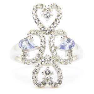 Серебряное кольцо 925 пробы 3,55 гр. с танзанитами Маньяра класса AAAA и топазами 0,8 карат с коллекции Серебряное кольцо 925 пробы 3,55 гр. с танзанитами Маньяра класса AAAA и топазами 0,8 карат с коллекции
