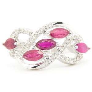 Серебряное кольцо 925 пробы 4,01 гр. с розовыми рубинами из Кении класса AAAA и топазами 2,12 карат Серебряное кольцо 925 пробы 4,01 гр. с розовыми рубинами из Кении класса AAAA и топазами 2,12 карат