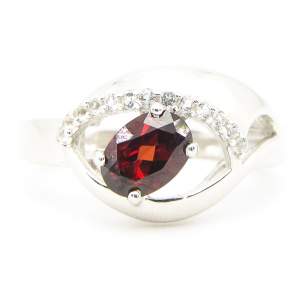 Серебряное кольцо 925 пробы 4,47 гр. с мозамбикским гранатом и топазами 1 карат Серебряное кольцо 925 пробы 4,47 гр. с мозамбикским гранатом и топазами 1 карат
