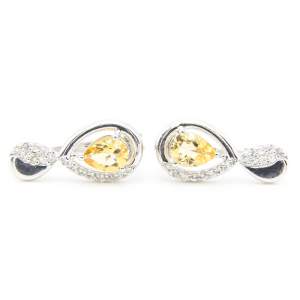 Серебряные серьги 925 пробы 4,55 гр. с цитринами из США и топазами 1,47 карат Серебряные серьги 925 пробы 4,55 гр. с цитринами из США и топазами 1,47 карат