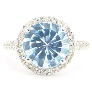 Серебряное кольцо 925 пробы в позолоте 750 пробы 3,99 гр. со швейцарским топазом и белыми топазами 4,56 карат Серебряное кольцо 925 пробы в позолоте 750 пробы 3,99 гр. со швейцарским топазом и белыми топазами 4,56 карат