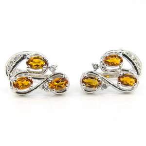 Серебряные серьги 925 пробы 5,52 гр. с цитринами Мадейра с Мадагаскара и топазами из США 2,29 карат Серебряные серьги 925 пробы 5,52 гр. с цитринами Мадейра с Мадагаскара и топазами из США 2,29 карат