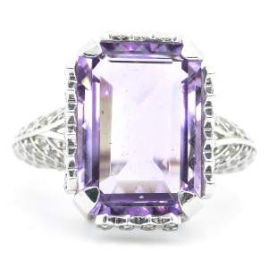 Серебряное кольцо 925 пробы 9,06 гр.С бразильским аметистом Rose de France и топазами из США 12,91 к Серебряное кольцо 925 пробы 9,06 гр.С бразильским аметистом Rose de France и топазами из США 12,91 к
