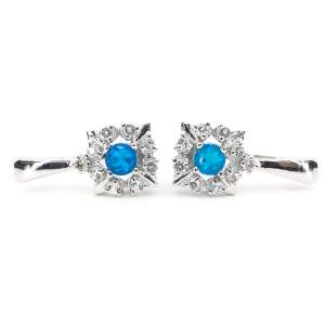 Серебряные серьги 925 пробы 6,84 гр. с голубыми эфиопскими опалами класса AAA и топазами из США 1,44 карат Серебряные серьги 925 пробы 6,84 гр. с голубыми эфиопскими опалами класса AAA и топазами из США 1,44 карат