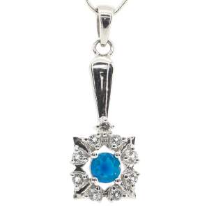Серебряная подвеска 925 пробы 2,99 гр. с голубыми эфиопскими опалами класса AAA и топазами из США 0,73 карат Серебряная подвеска 925 пробы 2,99 гр. с голубыми эфиопскими опалами класса AAA и топазами из США 0,73 карат