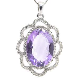 Серебряная подвеска 925 пробы 5,98 гр. с марокканским аметистом и топазами 12,09 карат с коллекции Серебряная подвеска 925 пробы 5,98 гр. с марокканским аметистом и топазами 12,09 карат с коллекции
