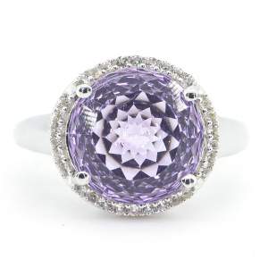 Серебряное кольцо 925 пробы 5,05 гр. с марокканским аметистом и топазами 5,79 карат с коллекции Серебряное кольцо 925 пробы 5,05 гр. с марокканским аметистом и топазами 5,79 карат с коллекции