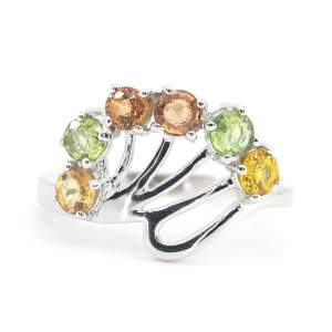 Серебряное кольцо 925 пробы 3,57 гр. с индийскими, шри-ланкийскими, мадагаскарскими сапфирами класса AAAA 2 карат Серебряное кольцо 925 пробы 3,57 гр. с индийскими, шри-ланкийскими, мадагаскарскими сапфирами класса AAAA 2 карат