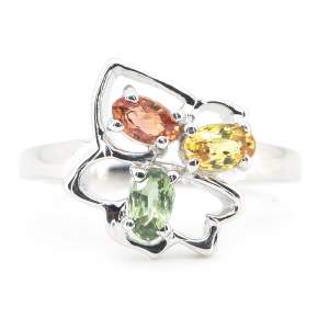 Серебряное кольцо 925 пробы 3,12 гр. с индийскими, шри-ланкийскими, мадагаскарскими сапфирами класса AAAA 1,03 карат Серебряное кольцо 925 пробы 3,12 гр. с индийскими, шри-ланкийскими, мадагаскарскими сапфирами класса AAAA 1,03 карат