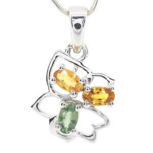 Серебряная подвеска 925 пробы 1,75 гр. с индийскими, шри-ланкийскими, мадагаскарскими сапфирами класса AAAA 1,06 карат Серебряная подвеска 925 пробы 1,75 гр. с индийскими, шри-ланкийскими, мадагаскарскими сапфирами класса AAAA 1,06 карат