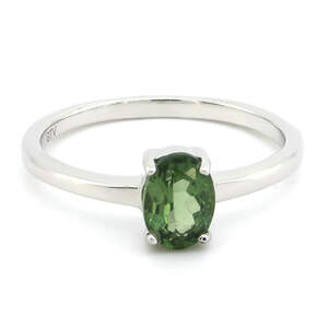 Серебряное кольцо 925 пробы 1,94 гр. с зеленым апатитом 0,76 карат Серебряное кольцо 925 пробы 1,94 гр. с зеленым апатитом 0,76 карат