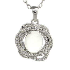 Серебряная подвеска 925 пробы 3,58 гр. с шри-ланкийским кошачьим глазом и топазами 3,38 карат из коллекции Серебряная подвеска 925 пробы 3,58 гр. с шри-ланкийским кошачьим глазом и топазами 3,38 карат из коллекции