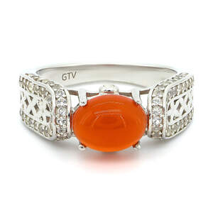 Серебряное кольцо 925 пробы 4,60 гр. с монгольским рубином и топазами из США 2,5 карат Серебряное кольцо 925 пробы 4,60 гр. с монгольским рубином и топазами из США 2,5 карат