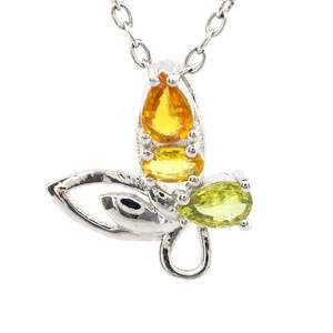 Серебряная подвеска 925 пробы 1,82 гр. с мультисапфирами класса АААА 1,1 карат Серебряная подвеска 925 пробы 1,82 гр. с мультисапфирами класса АААА 1,1 карат
