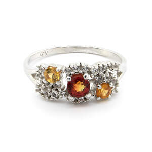 Серебряное кольцо 925 пробы 2,41 гр. с мультисапфиром класса АААА и белыми топазами с США 0,91 карат Серебряное кольцо 925 пробы 2,41 гр. с мультисапфиром класса АААА и белыми топазами с США 0,91 карат
