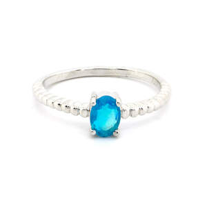 Серебряное кольцо 925 пробы 1,8 гр. с голубым эфиопским опалом класса АААА 0,3 карат Серебряное кольцо 925 пробы 1,8 гр. с голубым эфиопским опалом класса АААА 0,3 карат