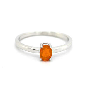 Серебряное кольцо 925 пробы 1,81 гр. с огненным опалом класса АААА 0,24 карат Серебряное кольцо 925 пробы 1,81 гр. с огненным опалом класса АААА 0,24 карат