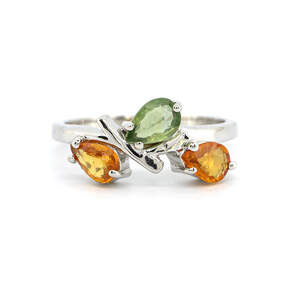 Серебряное кольцо 925 пробы 2,9 г с мультисапфирами класса АААА 1,49 карат Серебряное кольцо 925 пробы 2,9 г с мультисапфирами класса АААА 1,49 карат