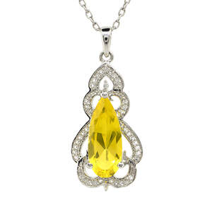 Серебряная подвеска 925 пробы 5,41 гр. с царитом класса AAAA и топазами 6,7 карат с коллекции Серебряная подвеска 925 пробы 5,41 гр. с царитом класса AAAA и топазами 6,7 карат с коллекции
