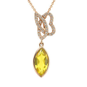 Серебряная подвеска 925 пробы 3,5 гр. с царитом класса AAAA и топазами 3,65 карат с коллекции Серебряная подвеска 925 пробы 3,5 гр. с царитом класса AAAA и топазами 3,65 карат с коллекции