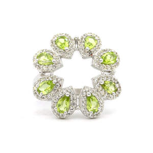 Срібна каблучка 925 проби 6,59 гр. з єгипетськими перидотами та топазами 2,53 карат з колекції 