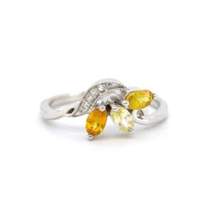 Серебряное кольцо 925 пробы 2,97 гр. с индийскими, шри-ланкийскими, мадагаскарскими сапфирами класса AAAA и топазами 1,19 карат Серебряное кольцо 925 пробы 2,97 гр. с индийскими, шри-ланкийскими, мадагаскарскими сапфирами класса AAAA и топазами 1,19 карат