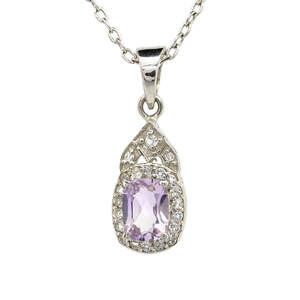 Срібна підвіска 925 проби 2,12 г з болівійським аметринoм та білими топазами 1,51 карат
