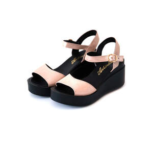 Босоніжки жіночі, рожево-срібного кольору з натуральної шкіри