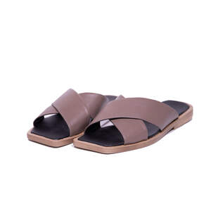 Босоніжки жіночі, кольору мокко з натуральної шкіри