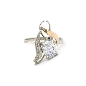 Серебряное кольцо 925 пробы с золотом 375 пробы 2,17 г с цирконами 1,65 к Серебряное кольцо 925 пробы с золотом 375 пробы 2,17 г с цирконами 1,65 к