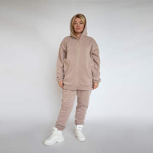 Жіночий спортивний костюм на флісі бежевого кольору
