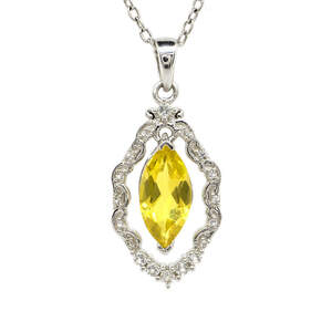 Серебряная подвеска 925 пробы 3,61 гр. с царитом класса AAAA и топазами 3,75 карат с коллекции Серебряная подвеска 925 пробы 3,61 гр. с царитом класса AAAA и топазами 3,75 карат с коллекции