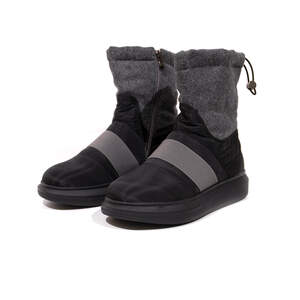 Женские полусапожки на молнии, черно-серого цвета