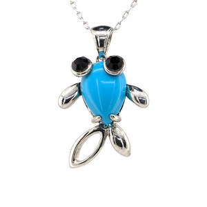 Подвеска 3,15 гр. с бирюзой в покрытии родием 7,85 карат