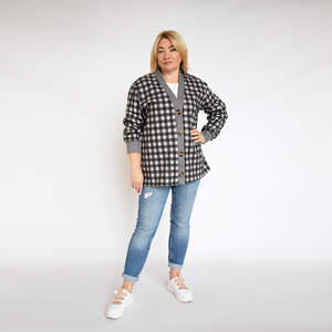 Кардіган в клітинку чорного кольору Кардіган в клітинку чорного кольору