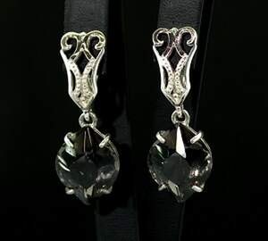 Срібні сережки 925 проби з золотом 375 проби 10,04 г з Раухтопазами 10,44 карат