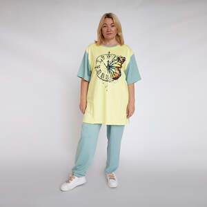 Костюм кольору тіфані, штани і футболка