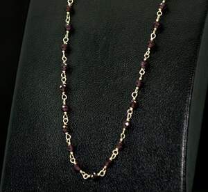 Срібне кольє 925 проби в позолоті 5,14 г з мозамбікськими Гранатами 11,25 карат 45-50 см