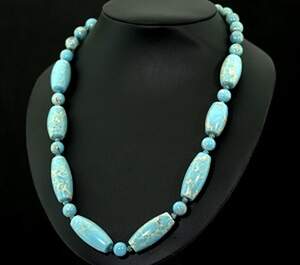 Намисто з Бірюзою 422 карат, застібка в позолоті