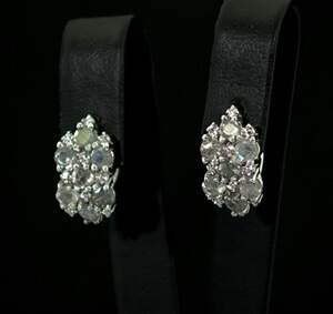 Срібні сережки 925 проби 4,55 г з Лабрадоритами та фіанітами 2,03 карат