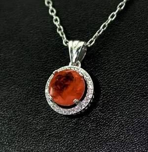 Срібна підвіска 925 проби 2,96 г з Турмаліном Дравітом та цирконами 3,39 карат