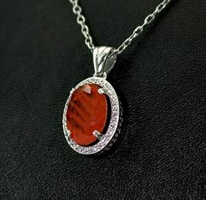 Срібна підвіска 925 проби 3,47 г з Турмаліном Дравітом та цирконами 4,25 карат