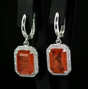 Срібні сережки 925 проби 9,85 г з Турмалінами Дравітами та цирконами 12,15 карат Срібні сережки 925 проби 9,85 г з Турмалінами Дравітами та цирконами 12,15 карат