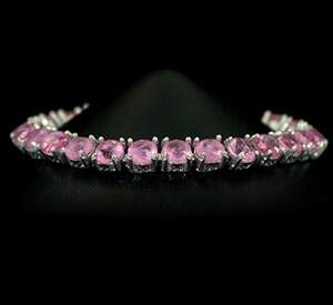 Срібний браслет 925 проби 16,47 г з рожевими Турмалінами 17,37 карат Срібний браслет 925 проби 16,47 г з рожевими Турмалінами 17,37 карат