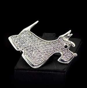 Срібна брошка 925 проби 8,29 г з білими цирконами 4,02 карат