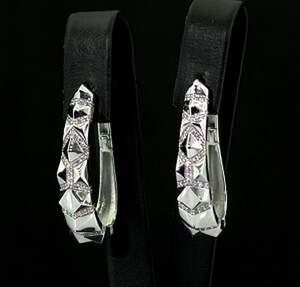 Срібні сережки 925 проби 6,95 г з білими цирконами 1,2 карат Срібні сережки 925 проби 6,95 г з білими цирконами 1,2 карат