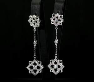 Срібні сережки 925 проби 7,3 г з білими цирконами 2,7 карат Срібні сережки 925 проби 7,3 г з білими цирконами 2,7 карат